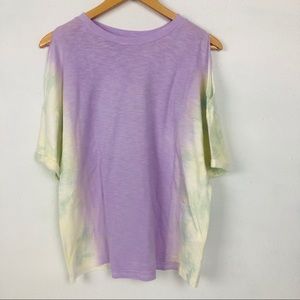 Forever 21 pastel tye-dye Cold Shoulder Top NWT